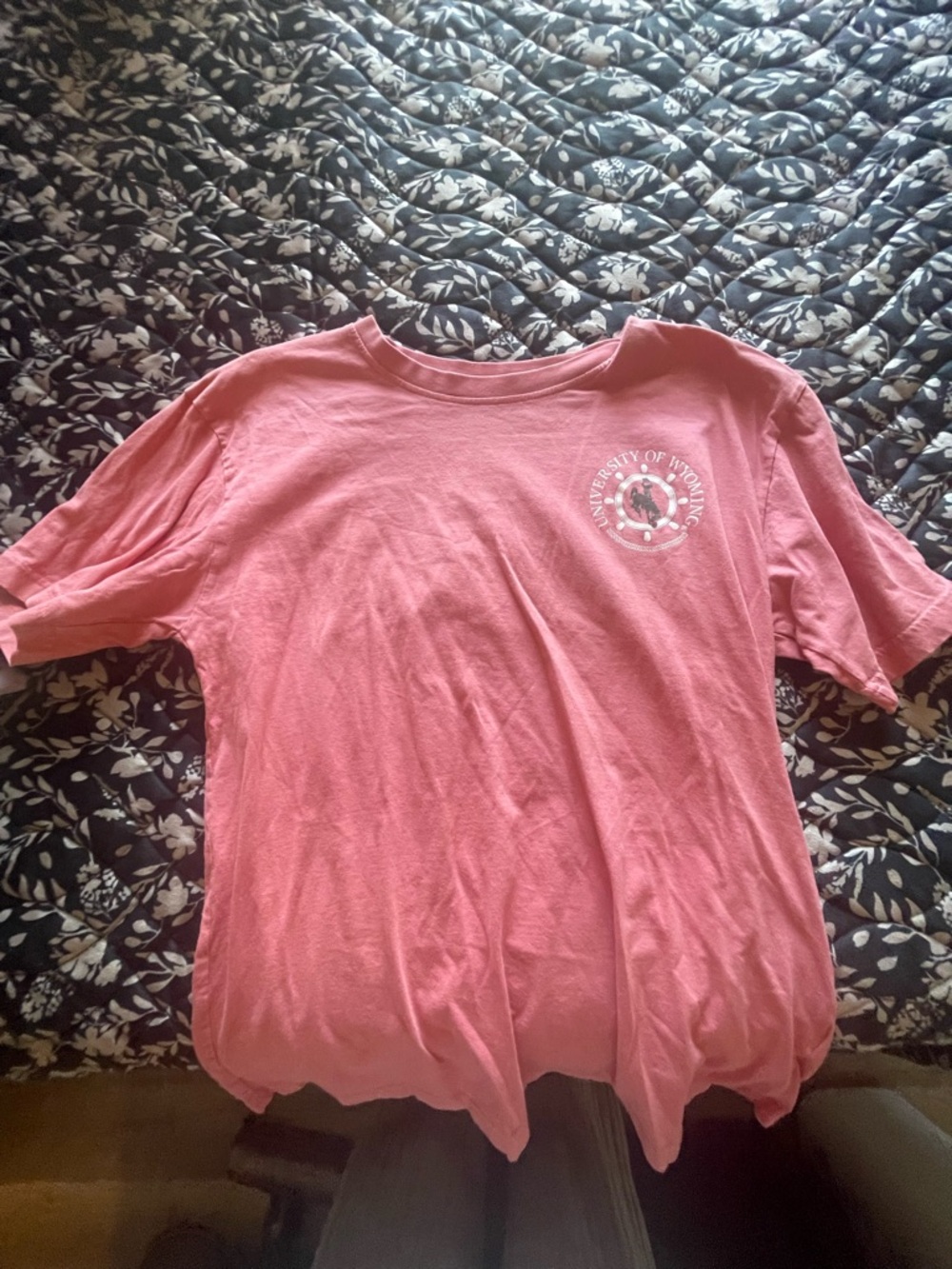 Knights Apparel Coral Pink Crewneck Tee with Subtle Logo